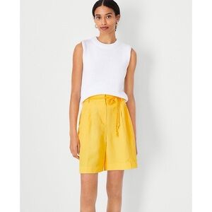 Ann Taylor Pleated Short in Linen Blend